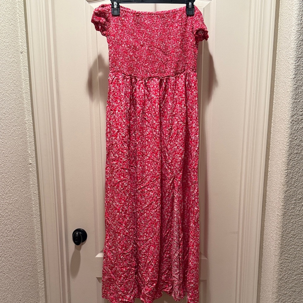 Floral Red Maxi Dress